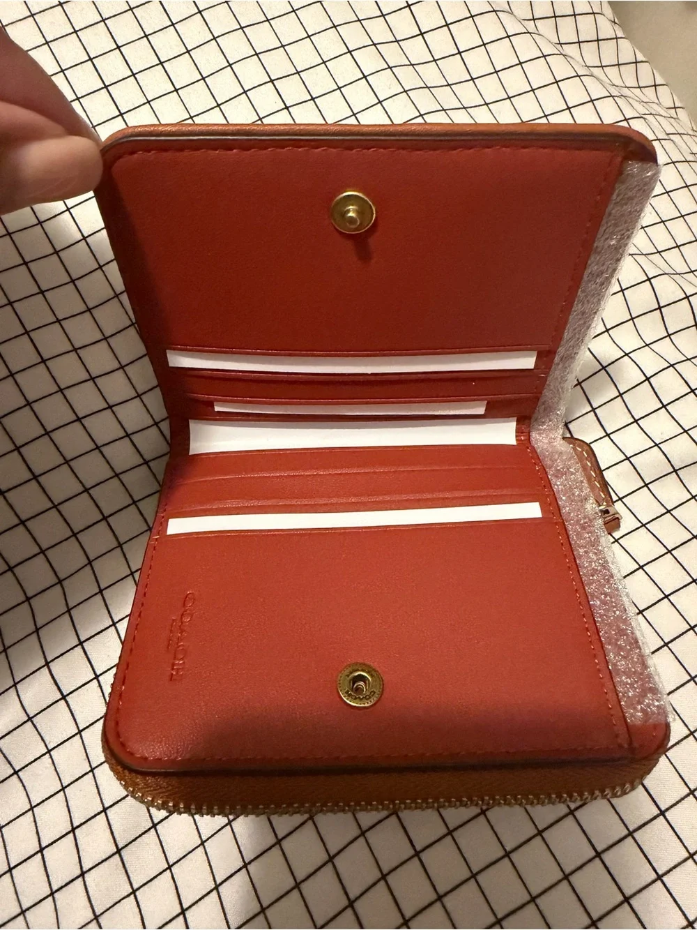 NWT Coach Signature Jacquard Ladybug Small Zip Around Wallet